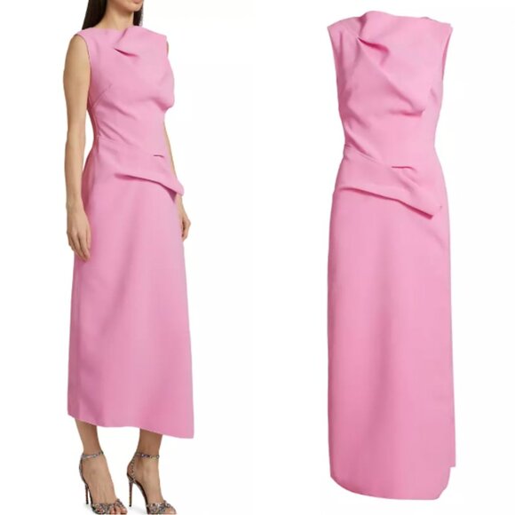 NEW Acler x Saks Normanhill Petal Midi Dress AU10/US6 Party Event Candy Pink - Picture 3 of 10
